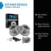 TRQ Rear Brake Pad & Rotor Kit Parking Brake Shoe Set Ceramic view 2