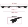 accessorypart Compatible with Hyundai ix35 2 (LM) 2010-2015 Hook Model Car Roof Rack Cross Bar Black Aluminium 2 Bars view 3