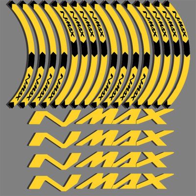 Decoration Wheel Hub for Yamaha Nmax 125 155 2021 2020 16pcs Motorcycle Wheel Sticker Rim Decals (Color : Gold Set)