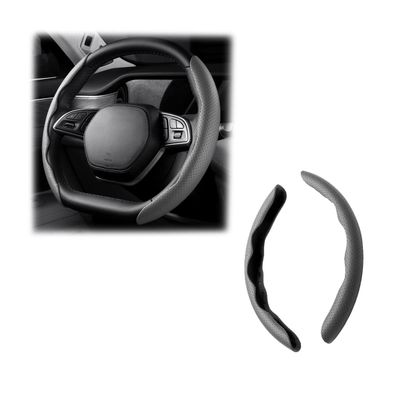 LoyaForba 15 Inch Car Steering Wheel Cover, Segmented, Gray