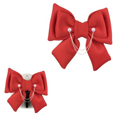 1 Piece Large Fabric Bow for Helmet Fashion Motorcycle Helmet Bow Hair Patches Helmet Decorations Helmet Accessories Red
