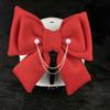 1 Piece Large Fabric Bow for Helmet Fashion Motorcycle Helmet Bow Hair Patches Helmet Decorations Helmet Accessories Red view 3