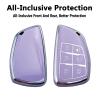 Yuebutor Key Fob Cover Case Compatible with Chevy 2021-2023 Suburban Tahoe GMC Yukon Buick Encore Avenir Accessories Shell (Purple) view 3