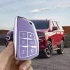 Yuebutor Key Fob Cover Case Compatible with Chevy 2021-2023 Suburban Tahoe GMC Yukon Buick Encore Avenir Accessories Shell (Purple) view 4