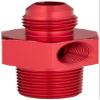 DNA MOTORING FT-1-9027-06-06-RD 6-An Flare To 3/8" Npt Bulkhead Fitting/Adapter+1/8" Pressure/Temp Port (Red) view 1