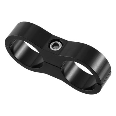 X AUTOHAUX Aluminum Alloy AN12 Car Hose Separator Clamp Fuel Line Connector for Oil Fuel Hose Black