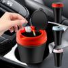Car Trash Can Cup Holder - Leakproof Car Garbage Can with Lid, Portable Mini Garbage Cans & Washable Automotive Coke Cup Trash Bin Storage Container Accessories (Blue) view 3