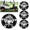 8 inch Center Caps Wheel Covers 4pcs Chrome and Black Compatible with Golf Cart EZGO Club Car Yamaha Wheels and Tires Hubcaps (Not fit EZGO RXV carts) view 1