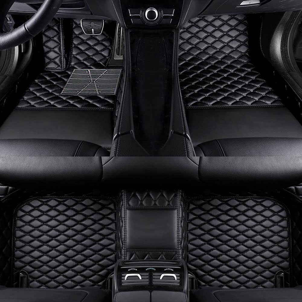 LonYogan Diamond Floor Mats Compatible with Hyundai Elantra 2003-2007, Leather Front & Rear Car Mats Carpet Heavy Duty Automotive Floor Mats All Weather Non-Slip Mats Black