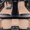 LonYogan Diamond Floor Mats Compatible with Honda Jazz 2004-2007, Leather Front & Rear Car Mats Carpet Heavy Duty Automotive Floor Mats All Weather Non-Slip Mats Beige view 1