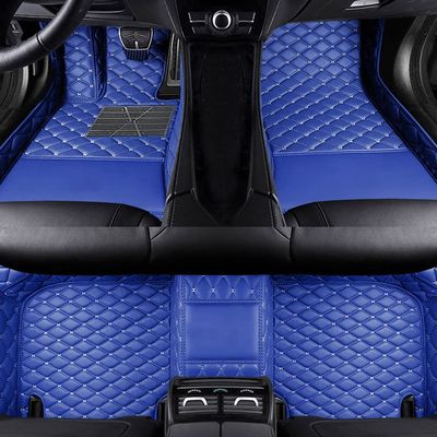 LonYogan Diamond Floor Mats Compatible with Mercedes Benz GTS AMG 2015-2018, Leather Front & Rear Car Mats Carpet Heavy Duty Automotive Floor Mats All Weather Non-Slip Mats Blue