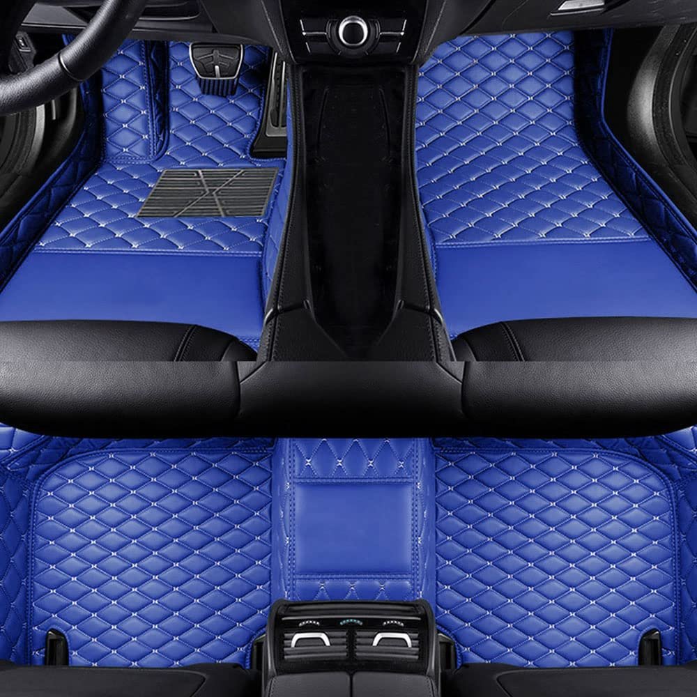 LonYogan Diamond Floor Mats Compatible with Mercedes Benz GTS AMG 2015-2018, Leather Front & Rear Car Mats Carpet Heavy Duty Automotive Floor Mats All Weather Non-Slip Mats Blue