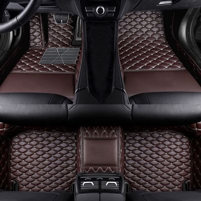 LonYogan Diamond Floor Mats Compatible with Mercedes Benz AMG GT 5seat 2019-2020, Leather Front & Rear Car Mats Carpet Heavy Duty Automotive Floor Mats All Weather Non-Slip Mats Coffee