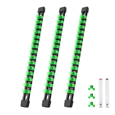 Reniteco Socket Organizer Set, 3-Pack, 3/8" Drive x 45 Clips