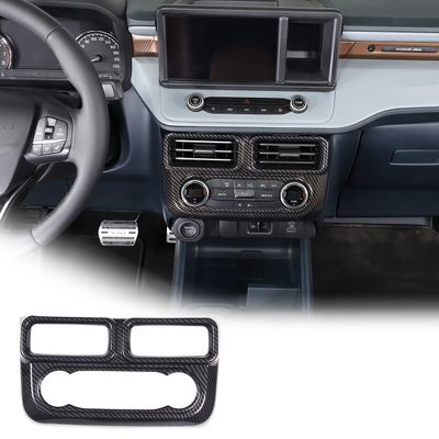 JONKOKO Car Interior Center Console Dashboard Panel & Air Conditioning Switch Panel Frame Cover Trims for Ford Maverick 2022 2023 Car Central Control Air Outlet Frame Auto Accessories (Carbon Fiber)