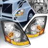 PM PERFORMOTOR Full LED DRL Headlights Assembly w/Switchback Signal Lights Compatible with Volvo VN VNL VNM VNX 03-17,Chrome Housing view 1