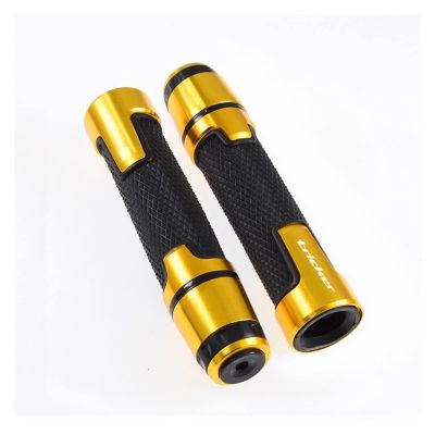 RESKIO Motorcycle Handlebar for Yamaha Tricker XG250 Motorcycle 7/8" 22mm Aluminum Rubber Handlebar Grips Ends Handle Caps Hand Motorbike Handlebar Grip (Color : Gold)
