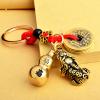 xiexuelian Vintage Pure Brass Pixiu Keychain Zodiac Brass Hollow Gourd Charm 1Pcs(-) view 4