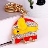 xiexuelian Cartoon Diamond-Encrusted Elephant car Key Chain Alloy Bag Pendant Small Gift Gift giveaway 1Pcs(+) view 2