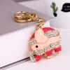 xiexuelian Cartoon Diamond-Encrusted Elephant car Key Chain Alloy Bag Pendant Small Gift Gift giveaway 1Pcs(+) view 4