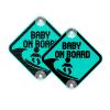 Vesvory Baby on Board Surf Sticker for Cars, Reflective PVC Car Decals with Suction Cups Double-Side Baby on Board Sign Reflective Baby Safety Warning Car Decal,4.72x4.72 in(Reflective Mint Green) view 1