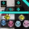 Vesvory Baby on Board Surf Sticker for Cars, Reflective PVC Car Decals with Suction Cups Double-Side Baby on Board Sign Reflective Baby Safety Warning Car Decal,4.72x4.72 in(Reflective Mint Green) view 3