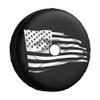 Cafetime Spare Tire Cover Distressed US Flag Wheel Tire Cover Torn Ripped USA Universal Fit for Trailer, RV, SUV Truck Camper Travel Wheel Protectors Covers 15 Inch with Backup Camera Hole view 1