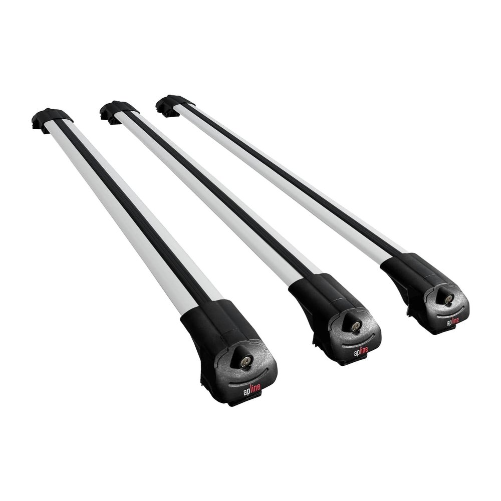 apline Compatible with Renault Trafic 3 (X82) 2015-2026 ACE-1 Car Roof Rack Cross Bar Grey Aluminium 3 Bars