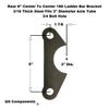 QS Components Rear 180 Ladder Bar Bracket 6" Centered Hole Spacing Fits 3" Axle Tube 3/4 Hole view 2