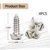 4pcs Black License Plate Screw Kit, Universal Stainless Steel Fasteners for License Plates, Frames, and Covers on Domestic Cars, Vans, SUVs - Rustproof, Self Tapping Mounting Bolts (Stainless Steel) view 2