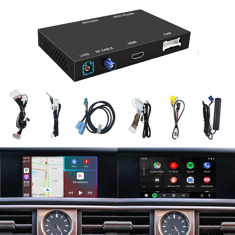 Wireless CarPlay Android Auto Mirroring Upgrade Retrofit Kit, Compatible with Lexus IS200 IS250 IS350 from 2014-2020 Joystick/Small Touchpad Controller Models