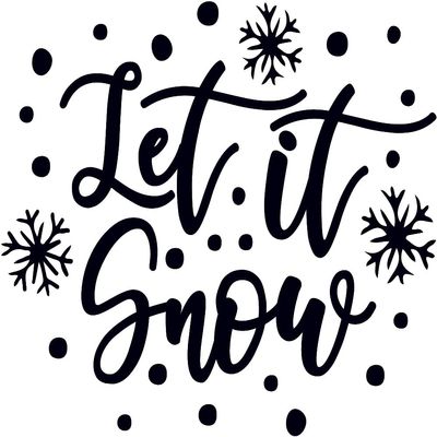Christmas Let It Snow Snowflake y3025 Vinyl Sticker Decals (Pack of 2) for Car Bumper Window Laptop Tablet Phone (8 inch x 6.4 inch,Black)