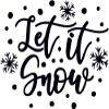 Christmas Let It Snow Snowflake y3025 Vinyl Sticker Decals (Pack of 2) for Car Bumper Window Laptop Tablet Phone (8 inch x 6.4 inch,Black) view 1