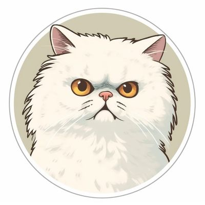 Yoonek Graphics Persian Cat Vinyl Decal Sticker for Car, Laptop, Tumbler, More. #004225
