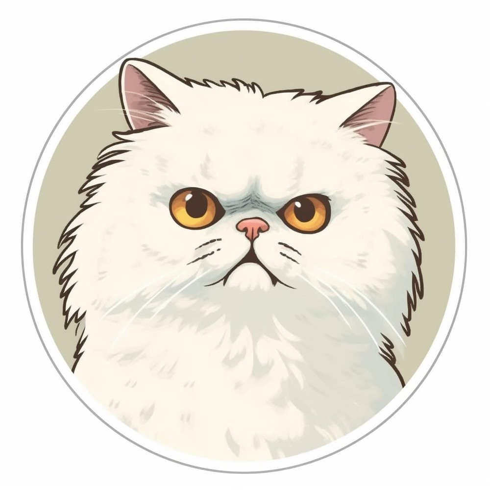 Yoonek Graphics Persian Cat Vinyl Decal Sticker for Car, Laptop, Tumbler, More. #004225