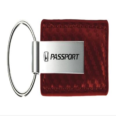 AU-TOMOTIVE GOLD Carbon Fiber Leather Key Chain for Honda Passport (Burgundy)