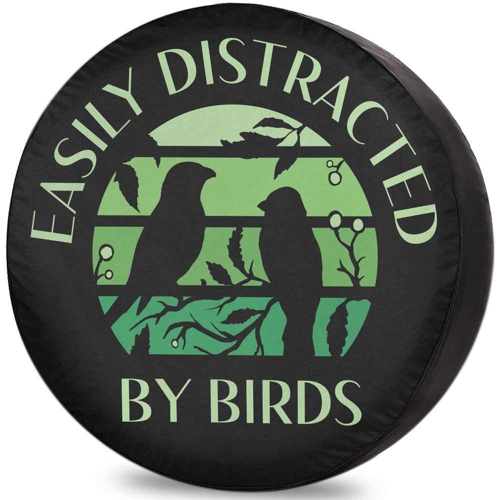 Travel Trailer Spare Tire Cover Birds Retro Sunset Funny Waterproof Sunproof Spare Tire Cover for RV tire Cover 12" 13" 14" 15" 16" 17 Inch Wheel