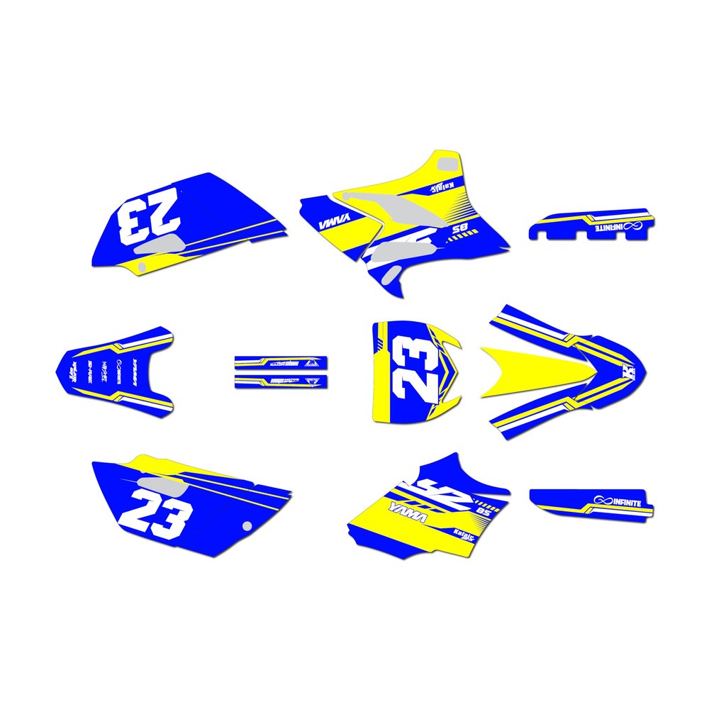 Kalair GFX Graphics Kit for Yamaha YZ85 2015-2018 and 2019-2021 VIPER Series Yellow 09 Mil - Dirt pit bike motorcycle stickers, dirtbike racing automotive decal motocross accessories no-plastics