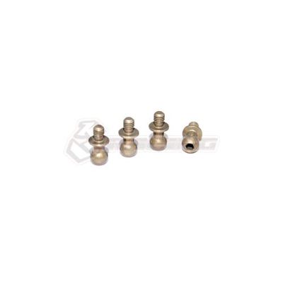 7075 Aluminum 4.8mm Hex Ball Stud H=4 (4pcs) - Teflon Coated / 3Racing / 3RAC-BS4804/TE