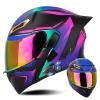 Bluetooth Modular Motorcycle Helmet, Bluetooth Support 2 People intercom, Full Face Integrated Helmet Flip Up Helmet with Inner Sun Visor Double Lens DOT Approved, Men Women S~XL view 1