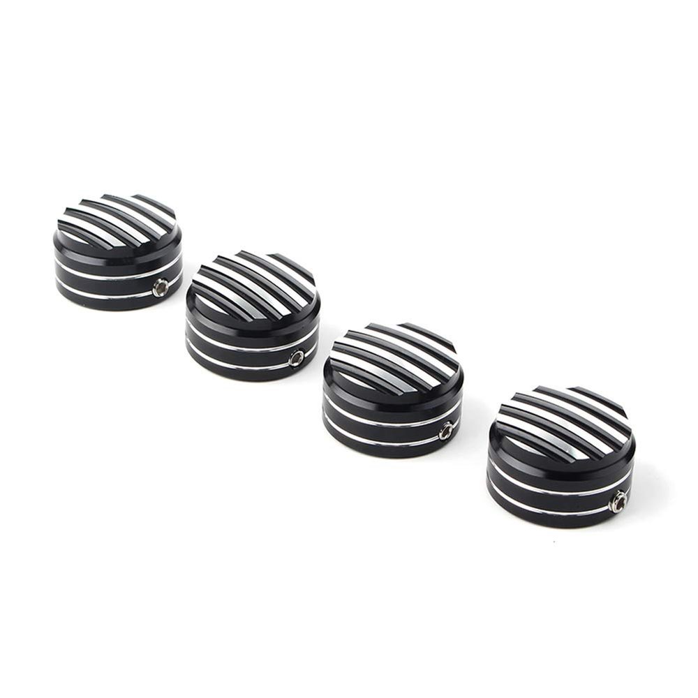 LIRU Black & Chrome Motorcycle Head Bolt Nut Covers,Motorcycle Head Bolt Covers Nut Covers 4 PCS for Street Twin-Street Scrambler,Street Cup,for Thruxton 2016+,for Thruxton R 2016+
