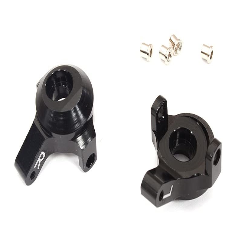 Billet Machined Black Alloy Steering Knuckles for Axial 1/24 SCX24 Rock Crawler
