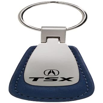 AU-TOMOTIVE GOLD Leather Teardrop Key Chain for Acura TSX (Blue)
