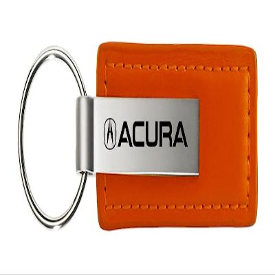 AU-TOMOTIVE GOLD Rectangular Leather Key chain for Acura (Orange)