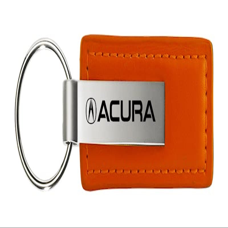 AU-TOMOTIVE GOLD Rectangular Leather Key chain for Acura (Orange)