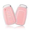 OFFCURVE for Toyota Key Fob Cover Premium Soft TPU Car Key Case Key Holder Fit for 2018-2022 Toyota RAV4 Camry Corolla Avalon C-HR Prius GT86 Highlander Car Smart Key Accessories, Pink view 1
