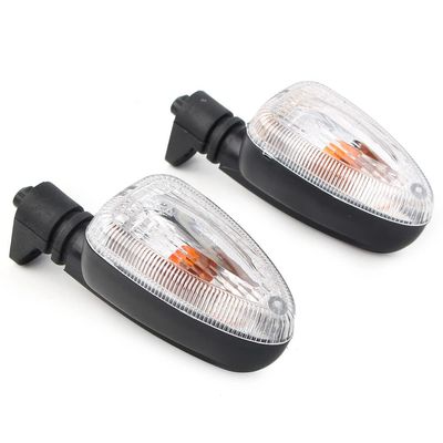 FSFY 1 Pair Clear Turn Signal Indicator Light for BMW F650GS R1200GS F800GS HP2 Enduro(White Lens)