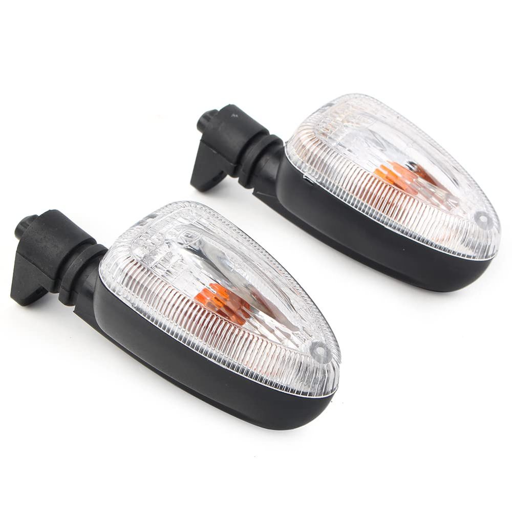FSFY 1 Pair Clear Turn Signal Indicator Light for BMW F650GS R1200GS F800GS HP2 Enduro(White Lens)