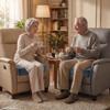 COMFORTANZA Medium-Soft 20x20x5 Memory Foam Recliner Chair Seat Cushion for Long Sitting - Armchair Pad with Washable Velvety Cover with Waterproof Layer & Non-Slip Base for Seniors & Elderly - Gray view 2