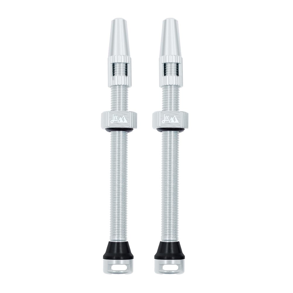 JRC Components 70MM Aluminum Tubeless Valve Stem Kit | Premium Presta Valves with Core Removal Tool | Suitable for Variety of Tubeless Tires: Road, Gravel, XC, Enduro, DH, etc - Silver